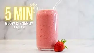 Healthy Strawberry Smoothie in 5 Minutes | Clean Eating Recipe for Energy & Glowing Skin