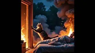 Cat Saves Owner from Fire #highlights