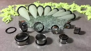 BodyJ4You Glow in the dark ear stretching gauge set with tapers and tunnels
