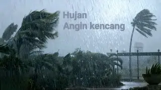 Hujan deras dan Angin kencang Melanda . Kilat hujan ......
