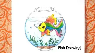 Fish Drawing/ Fish Drawing With Colour Pencil/ Aquarium colourful Fish Drawing