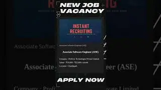 Recruitment Notice: New Job Associate Software Engineer (Ase) In Chandigarh  | 2022 #shorts #job
