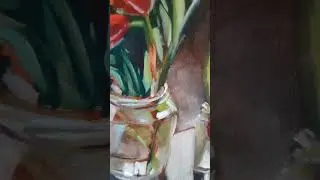 Букет тюльпанов картина маслом #картинастюльпанами #floralartwork #buyartonline