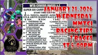 MMTCI LIVE RACING KARERA TIPS OF BATANG PISTA METRO MANILA TURF RACE JANUARY 21, 2026 WEDNESDAY@5PM