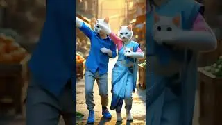 😻 Family Cat Dance Street Vibes | Cute Cats Dance Video 2025 🐾✨#alizasehar#catlovers #catdance#short