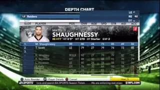 Madden 12 Raiders Depth Chart Setup(Depth Chart #1)