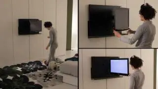 Armadio Dream con porta tv Ghost estraibile ed orientabile - Letto Pliss&egrave; - armadi moderni design