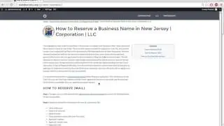 How to Reserve a Business Name in New Jersey | Corporation | LLC