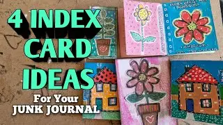 4 IDEAS WITH INDEX CARDS (ephemera) for your JUNK JOURNAL