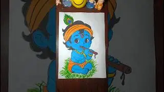 Easy simple krishna #art#pastel drawing#trending#viral#shorts