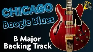 Chicago Boogie Shuffle Blues Guitar Backing Track in B (110 bpm)