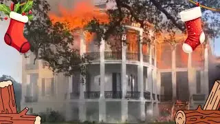 Relaxing Crackling Nottoway Plantation ~ Holiday Yule Log Ambience - 3 Hours (No Music)