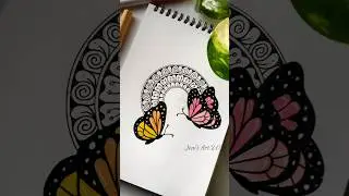 Mandala therapy 🦋✨ butterfly mandala 😮 #art #shorts #shortsfeed #mandala #cute #drawing #painting