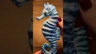 🦐🥹 Making a SEAHORSE for my wall 🐬 Cardboard Craft 🦈 DIY Shark Tutorial #cardboard #diy
