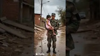 Tears of Relief: Soldiers Carry Little Girl to Safety#HeartwarmingRescue #SoldiersOfCompassion
