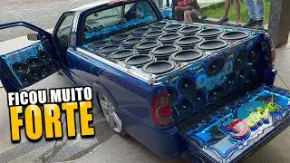 SAVEIRO G4 AZUL COM 20 SUB MONSTER FICOU PRONTA!