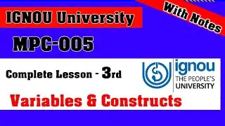 MPC-005 | Lesson-3 | Variables and Constructs | Types of Variables |M.A Psychology IGNOU University