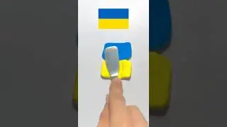 Ukraine Flag | Color mix #satisfying #colors #shorts