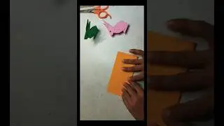 rabbit making paper craft for kids #shortsfeed #shorts #craft #kidscrafts