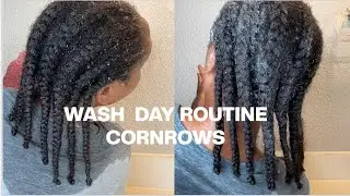 NEW WASH DAY ROUTINE | CORNROWS #protectivestyles #protectivestyling 