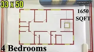 33x50 GHAR KA NAKSHA | 33x50 MAKAN KA NAKSHA | 33x50 HOUSE PLAN DESIGN | 33x50 GHAR KA DESIGN| SUJIT