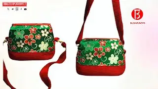 Video Tutorial on How to Create Beautiful Red and Green Colour Fabric Flower Pattern Bag Sewing