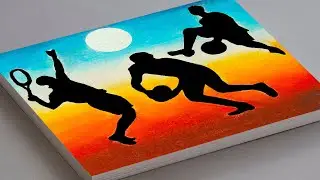 NATIONAL SPORTS DAY DRAWING IN OIL PASTELS | SPORTS DAY DRAWING | NATIONAL SPORTS DAY POSTER DRAWING