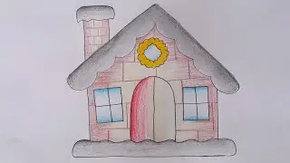 Easy drawing of snow house 🏡