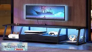 RALGEND LED TV Stand for 75 Inch TV Entertainment Center with Open
