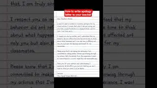 how to write apology letter to your teacher #apologyletter