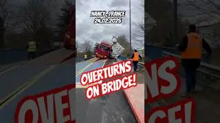 Massive Truck Crash on Bridge! 🚛🤯 #truckdriver #semitruck #lkw #routier #fahrer #camion #fail