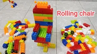 Satisfying diy block rolling chair/lego building block/block game/asmr block 