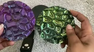 Easy resin raindrop effect on textured coasters - using let's resin chameleon powders and UV resin