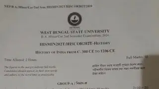 West Bengal State University BA History Minor 2nd Semester Exam Question Paper