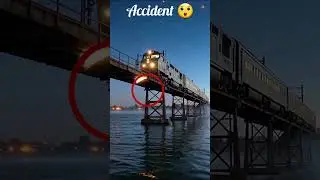 😱 Unbelievable! Watch this train derail off a bridge &mdash; looks 100% real #shorts #youtubeshorts #funny