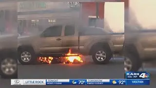 Burning truck rescue