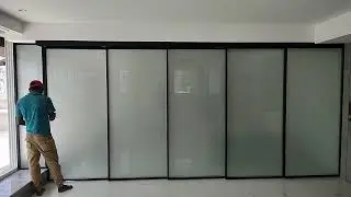 Slim profile sliding door whit lock 🔐#aluminium #interiordesign #doors #glass #aluminiumfurniture 