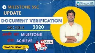 IMPORTANT UPDATE : ssc cgl 2020 DOCUMENT VERIFICATION