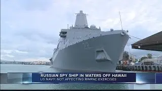 Russian spy ship stationed in waters off Hawaii