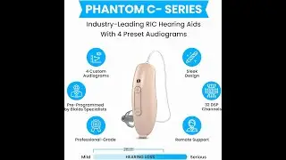 Phantom RIC Hearing Aids for Seniors with 4 Audiograms & Noise Cancellation Dual Mic 32 DSP Channels
