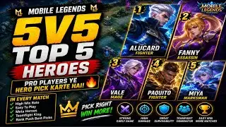 Moba Legends 5v5 Top 5 Heroes 😱| Enemy Ko Second Me Khatam 😈