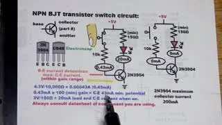NPN BJT Switch Circuit How To Bipolar Junction Transistor Basic Electronics Tutorial