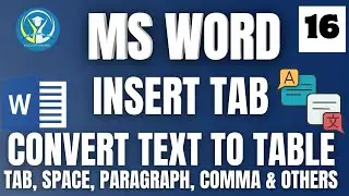 MS WORD CONVERT TEXT TO TABLE ALL OPTIONS
