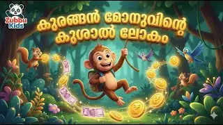 കുരങ്ങൻ മോനുവിന്റെ കുശാൽ ലോകം | Monkey Kids Cartoon | Malayalam Rhymes | Monu Monkey Song