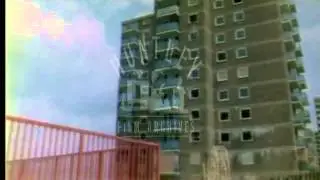 High-Rise flats in Salford, 1980's.  Archive film 93662