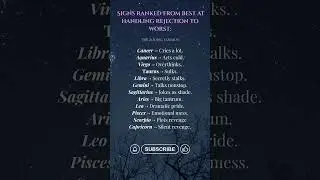 Zodiac Signs Ranked: Best &rarr; Worst at Handling Rejection 😭 #shorts #zodiac #astrology #horoscope