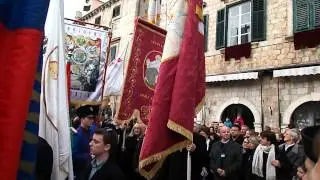 Parade of flags as part of the Festival of St. Blaise in Dubrovnik