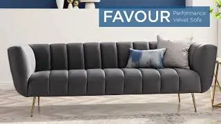 Favour Channel Tufted Performance Velvet Sofa