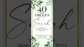 Forty Fabulous  | Personalized Animated Digital Invitation