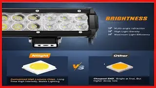 Nilight - NI06A-72W 12Inch 72W Spot Flood Combo Led Light Bar Off Road Lights Boat Lights Fog Light